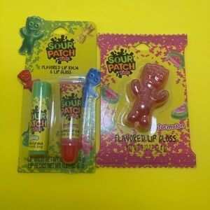 Sour Patch Kids Flavored Lip Balm & Gloss Set - Red or Blue